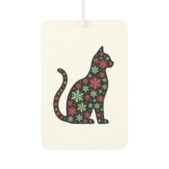 Christmas Cat T-Shirt Car Air Freshener (Front)