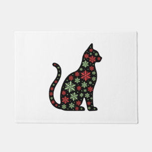 Christmas Cat T-Shirt Doormat
