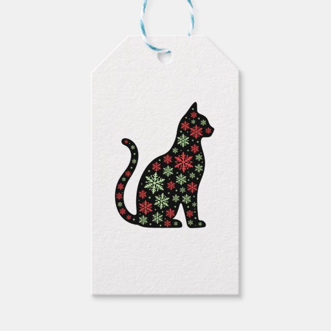 Christmas Cat T-Shirt Gift Tags (Front)