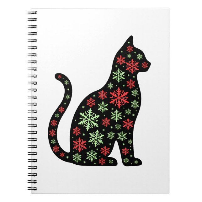Christmas Cat T-Shirt Notebook (Front)