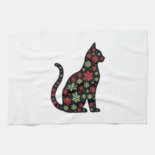 Christmas Cat T-Shirt Tea Towel