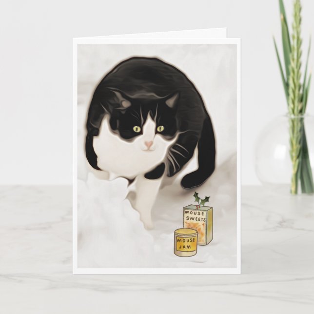 Christmas Cat Treats Holiday Card (Front)
