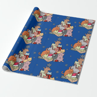 Christmas cat tree cats cuddle cat pack wrapping paper
