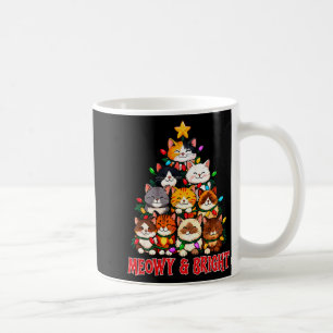 Christmas Cat Tree Meowy And Bright Funny Kitty Gr Coffee Mug