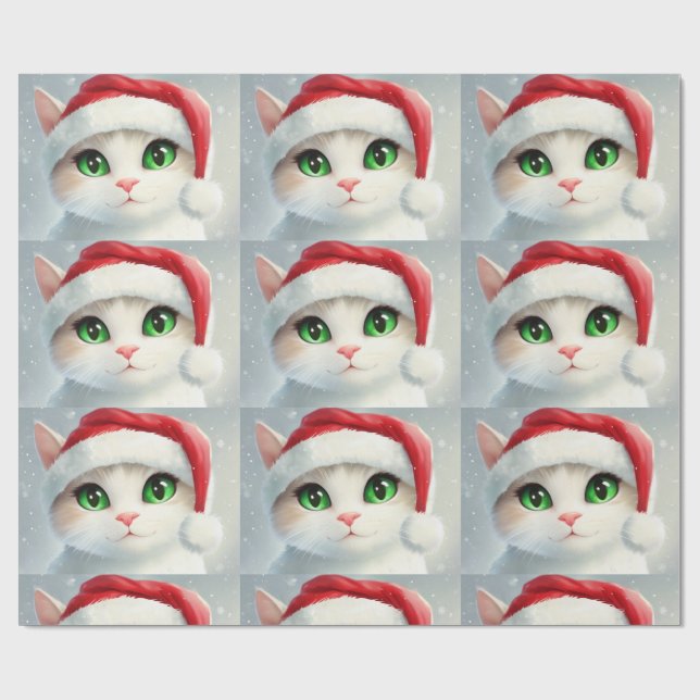Christmas Cat  Wrapping Paper (Flat)