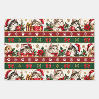Christmas Cat Wrapping Paper | Festive Kitten