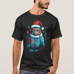Christmas Cat Xmas Holiday Apparel Funny Santa Cla T-Shirt