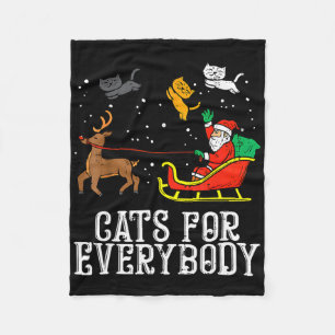 Christmas Cat Xmas Santa Cats For Everybody Fleece Blanket