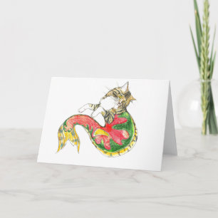 Christmas CatFish (white background) Holiday Card