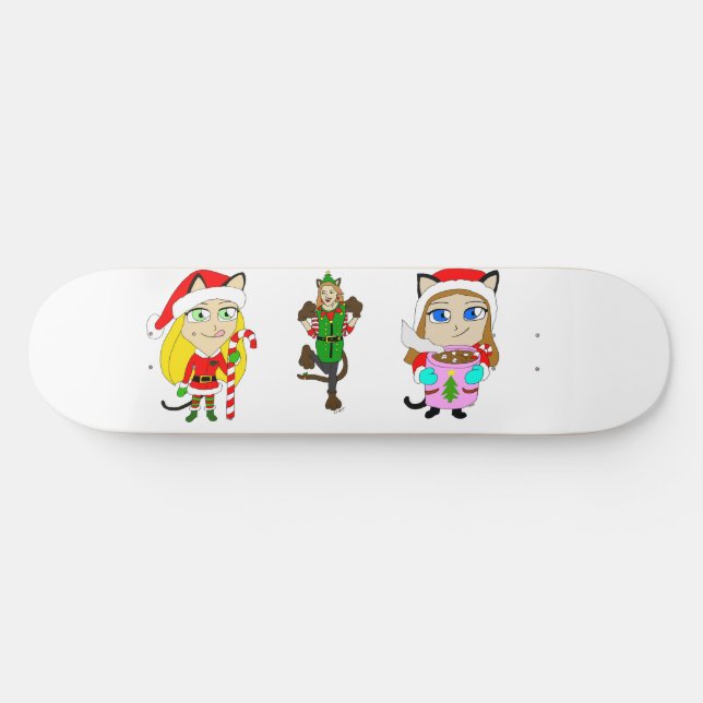 Christmas Catgirls    Skateboard (Horz)