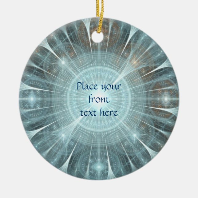 Christmas Cathedral Window Ceramic Tree Decoration (Front)