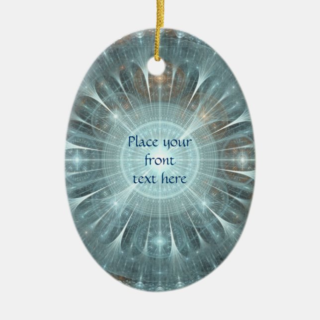 Christmas Cathedral Window Ceramic Tree Decoration (Front)