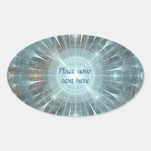 Christmas Cathedral Window Oval Sticker