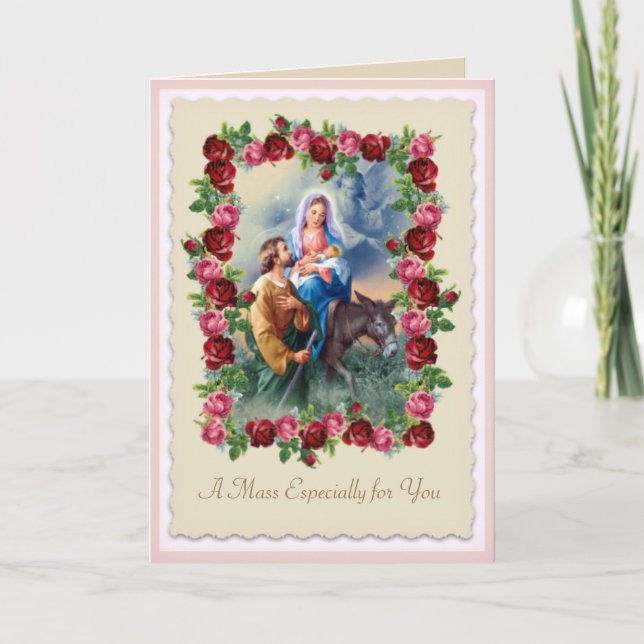 Christmas  Catholic Mass Offering Card (Front)
