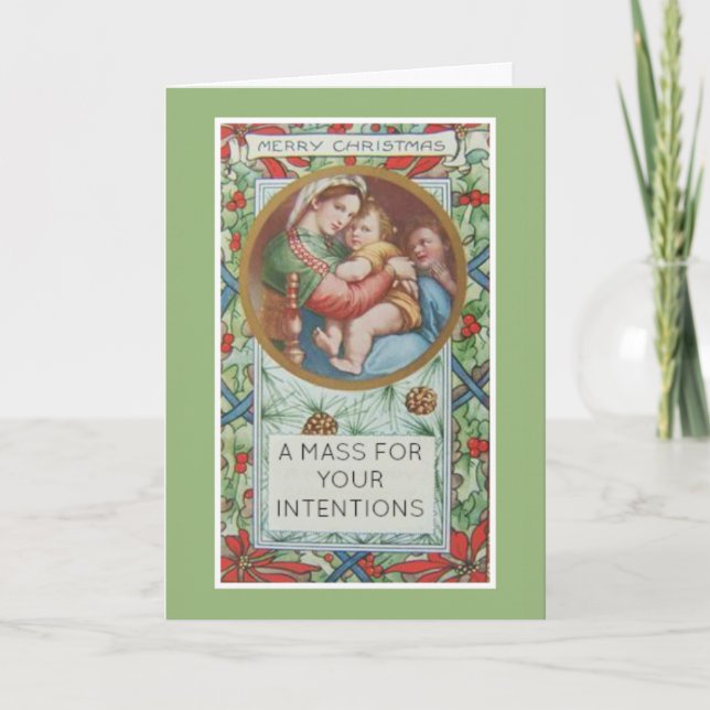 Christmas Catholic Mass Offering Card (Front)