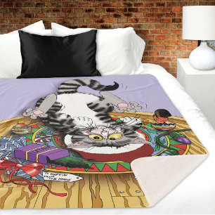 Christmas Catnip Cat Sherpa Blanket