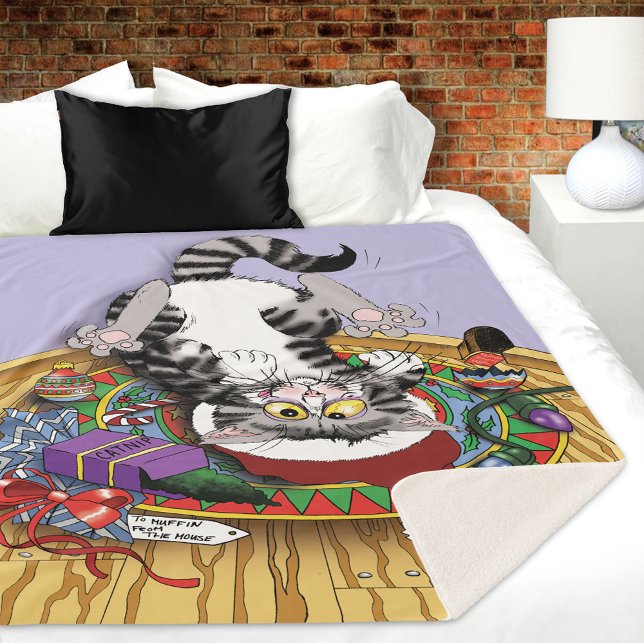 Christmas Catnip Cat Sherpa Blanket (Creator Uploaded)