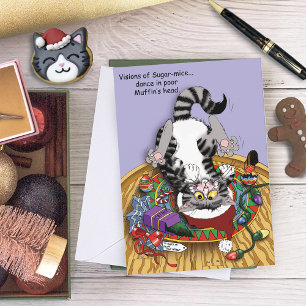 Christmas Catnip Cat Thank You Card