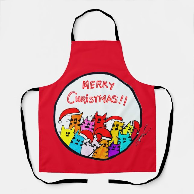 Christmas Cats Apron (Front)