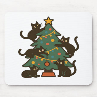 Christmas Cats Around The Tree Holiday Classic Mouse Mat