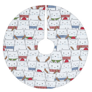 Christmas Cats Brushed Polyester Tree Skirt
