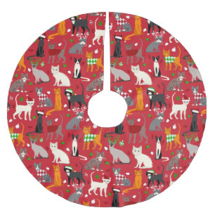 Christmas Cats Brushed Polyester Tree Skirt