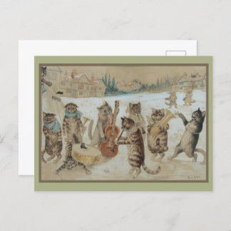 Christmas Cats:Carol Singing by Louis William Wain Postcard