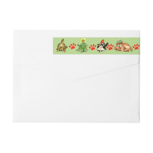 Christmas Cats Cartoon Return Address Labels