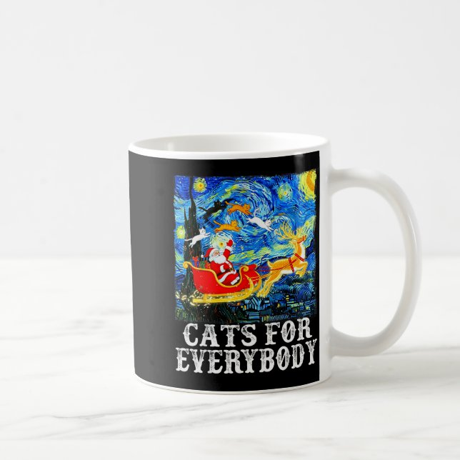 Christmas Cats For Everybody Funny Santa Starry Ni Coffee Mug (Right)
