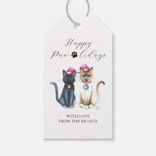 Christmas Cats Gift Tags Personalised