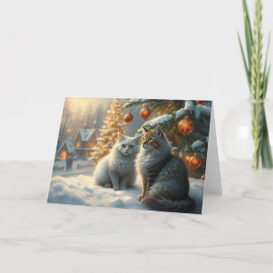 Christmas Cats Greetings Card