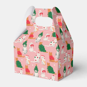 Christmas Cats in Festive Attire Pattern Favour Box