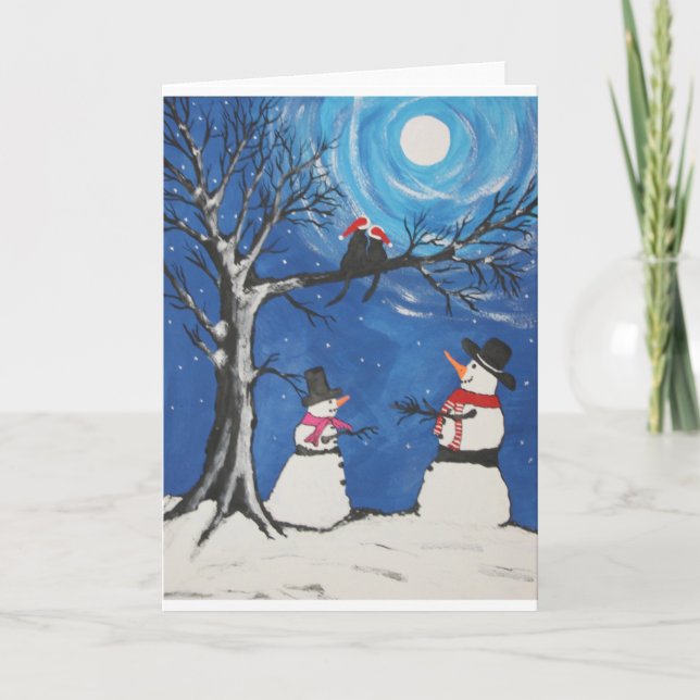 Christmas Cats In Love Holiday Card (Front)