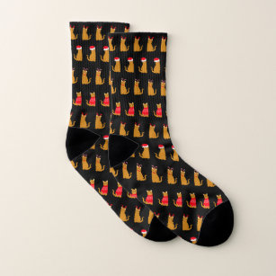 Christmas Cats in Santa Hats Novelty Socks