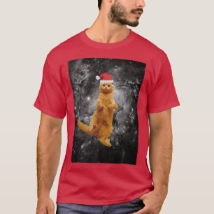 Christmas Cats In Space Astral Cosmic Design Galay T-Shirt