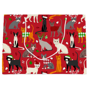 Christmas Cats Large Gift Bag