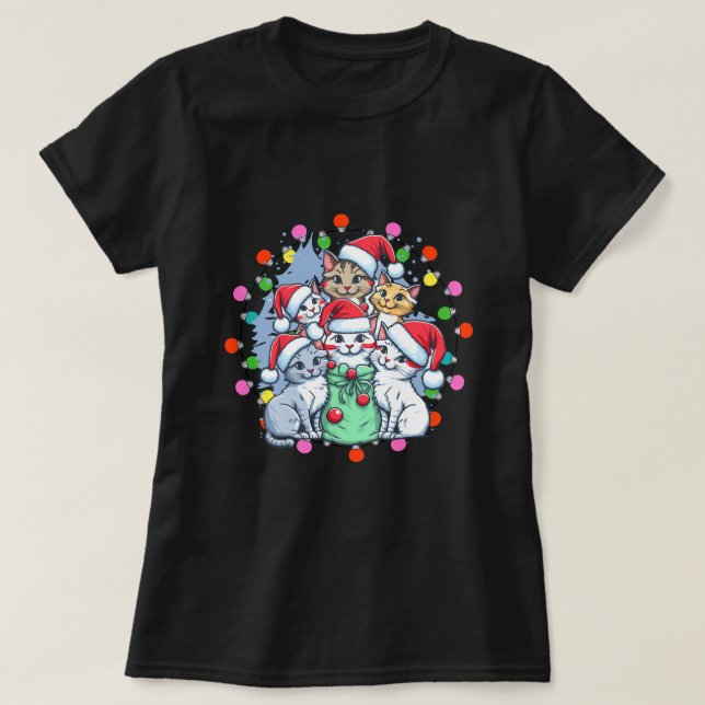 Christmas cats lovers , Merry Christmas T-Shirt (Design Front)