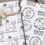 Christmas Cats Meowy Christmas Cute Wrapping Paper Sheet<br><div class="desc">Christmas Cats Meowy Christmas Cute Wrapping Paper Sheets features cute,  festive kitties,  ready for the holidays! Matching cards available in my shop!</div>