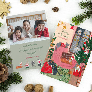 Christmas Cats Merry Cat-mess cats  Holiday Card