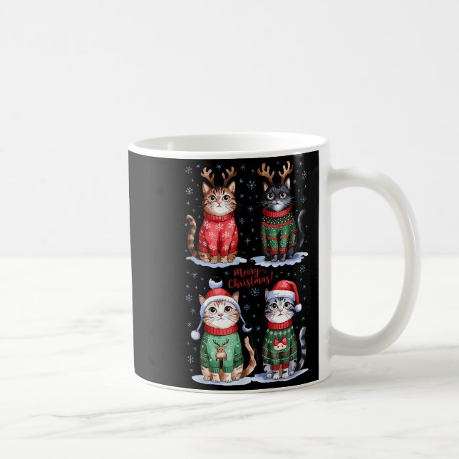 Christmas Cats _ Merry Christmas Cats Graphic  Coffee Mug (Right)