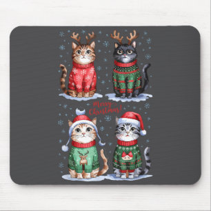 Christmas Cats _ Merry Christmas Cats Graphic  Mouse Mat