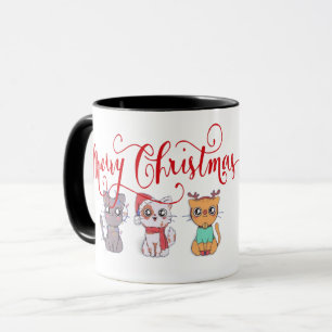 Christmas cats mug