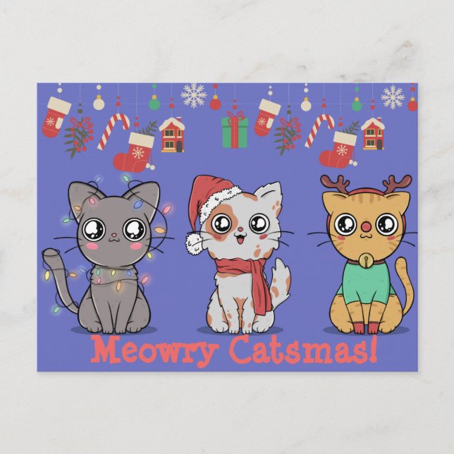 Christmas Cats Postcard (Front)