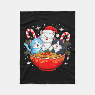 Christmas Cats Ramen Kitten Anime Men Women Kids X Fleece Blanket