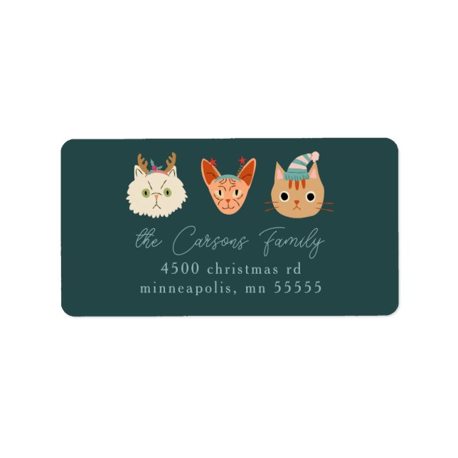 Christmas Cats Return Address Label (Front)