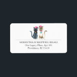 Christmas Cats Return Address Label<br><div class="desc">Add festive charm to your holiday mail with these Christmas cat return address labels featuring a black cat and Siamese in Santa hats. The unique watercolor artwork is set against a soft pink background, capturing the playful spirit of Christmas cats in a stylish and cute design. Personalise easily using the...</div>