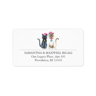 Christmas Cats Return Address Label