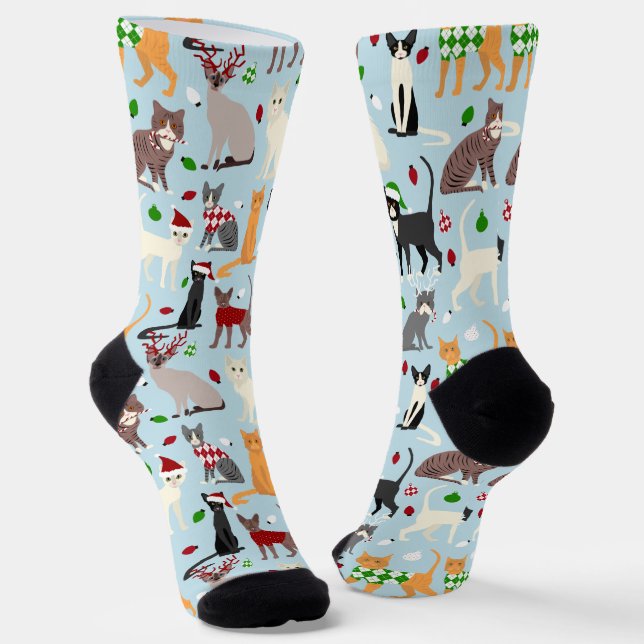 Christmas Cats Socks (Angled)