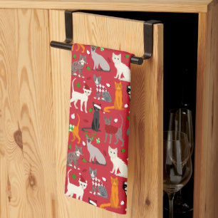 Christmas Cats Tea Towel