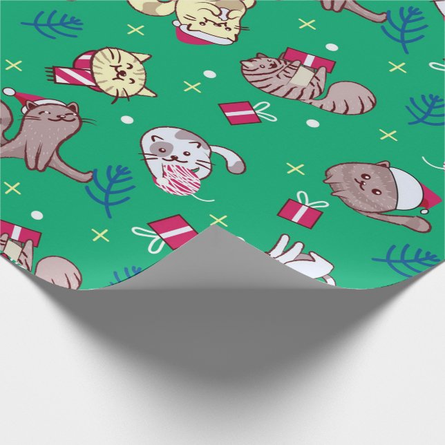 Christmas Cats Wrapping Paper (Corner)